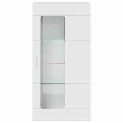 Wooden Cabinet with Storage High Gloss White 50 x 29 x 100 cm