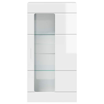 Wooden Cabinet High Gloss White Engineered Wood