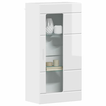 Wooden Cabinet with Storage High Gloss White 50 x 29 x 100 cm