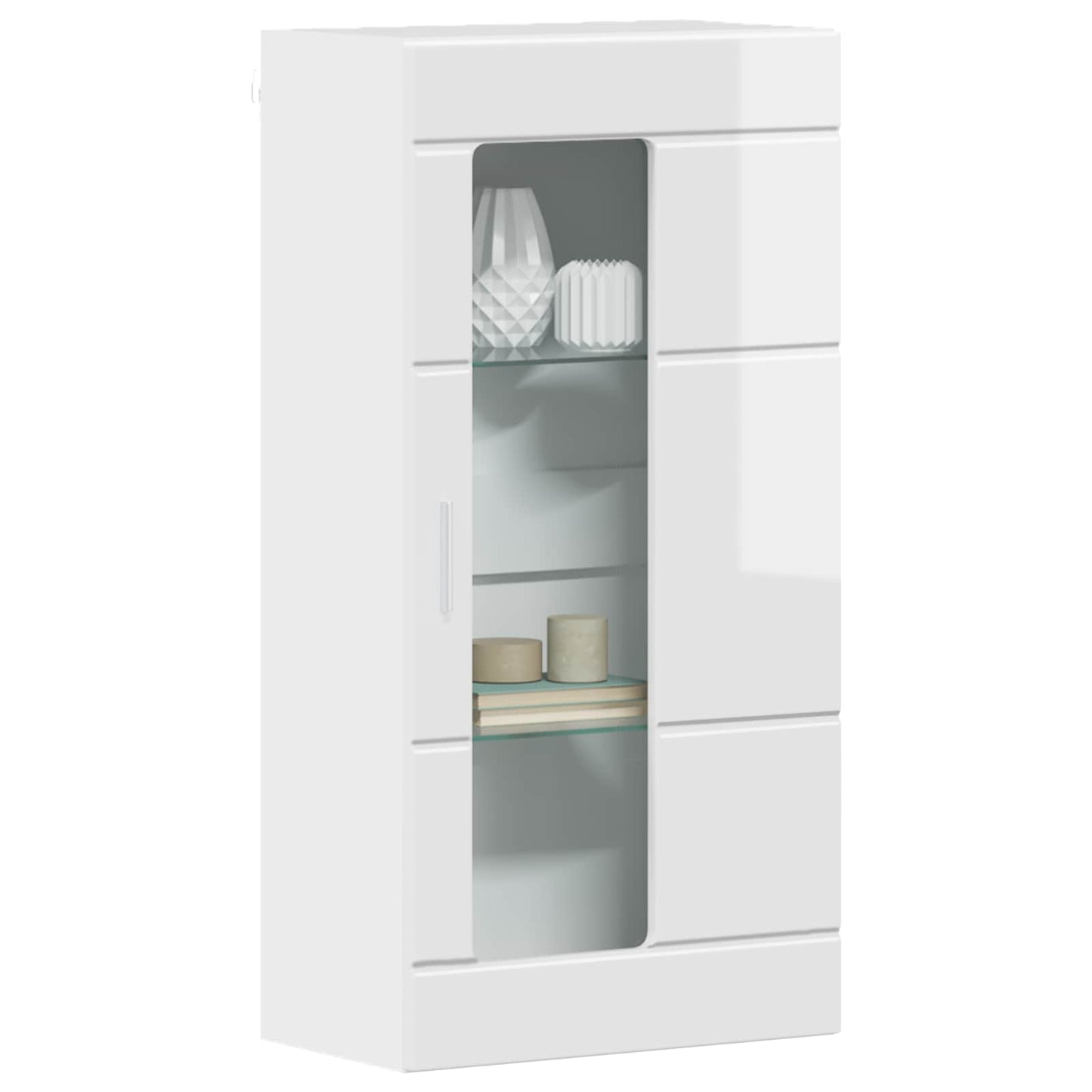 Wooden Cabinet High Gloss White Engineered Wood