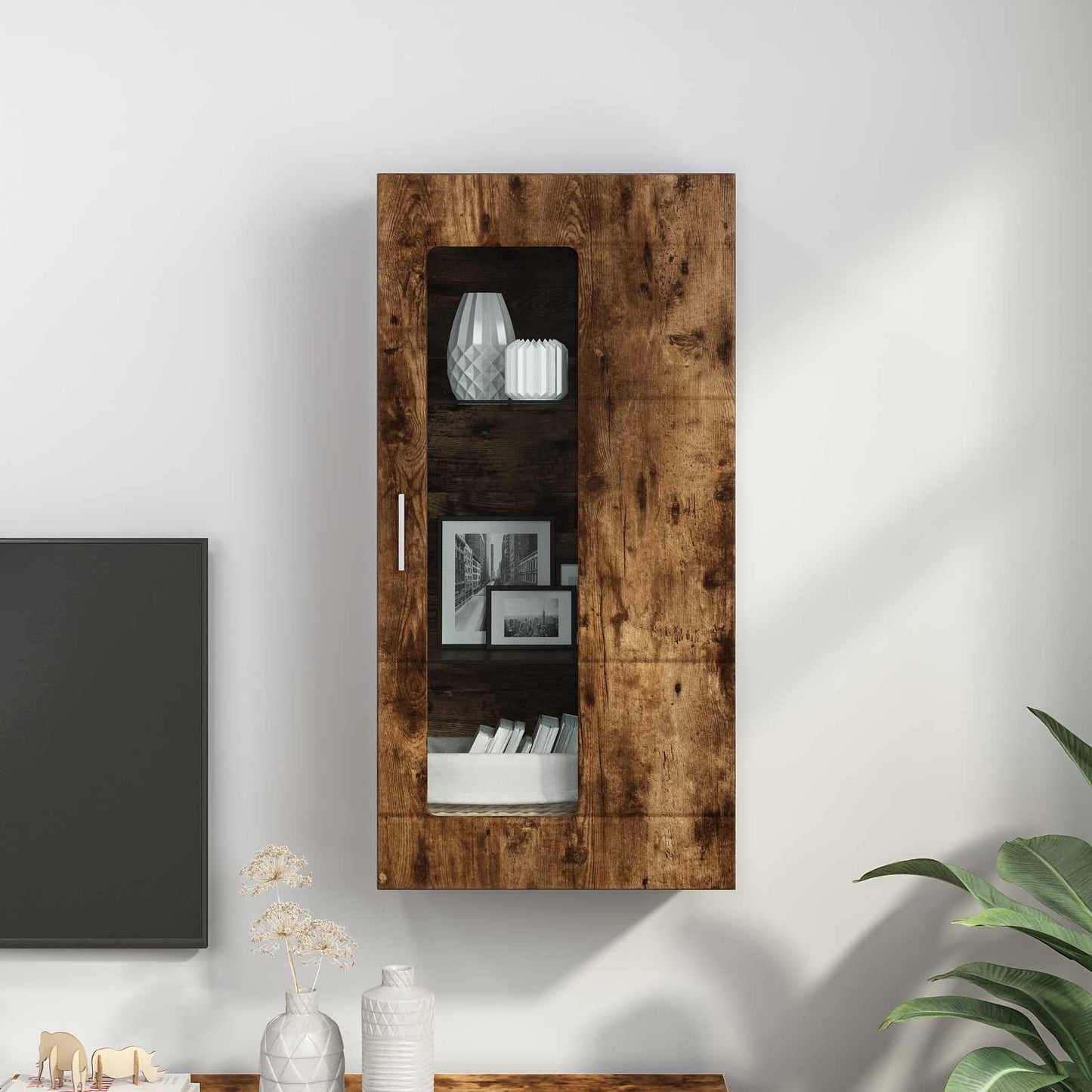 Wooden Cabinet Smoked Oak Engineered Wood