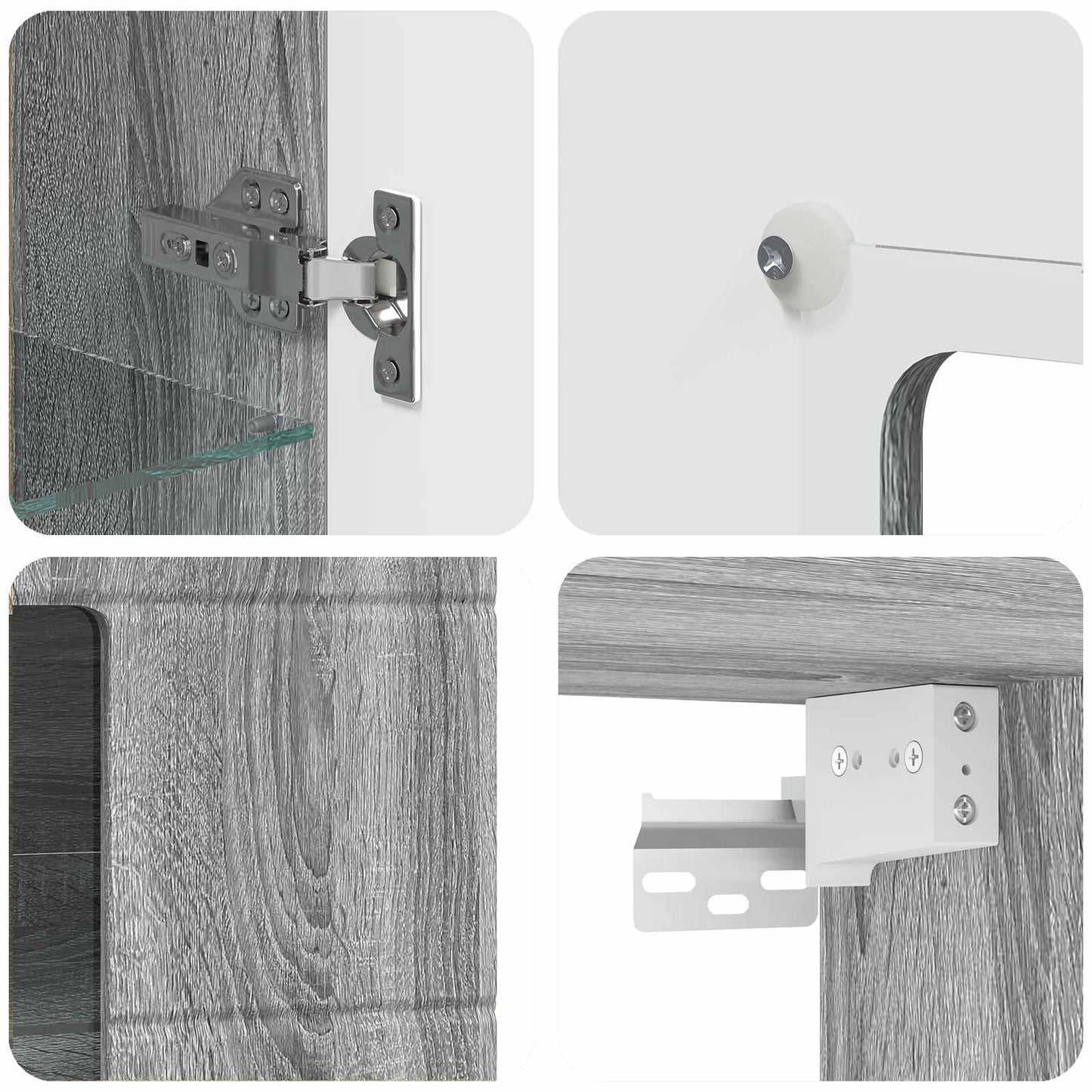 Wooden Cabinet Grey Sonoma Engineered Wood