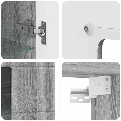 Wooden Cabinet Grey Sonoma Engineered Wood
