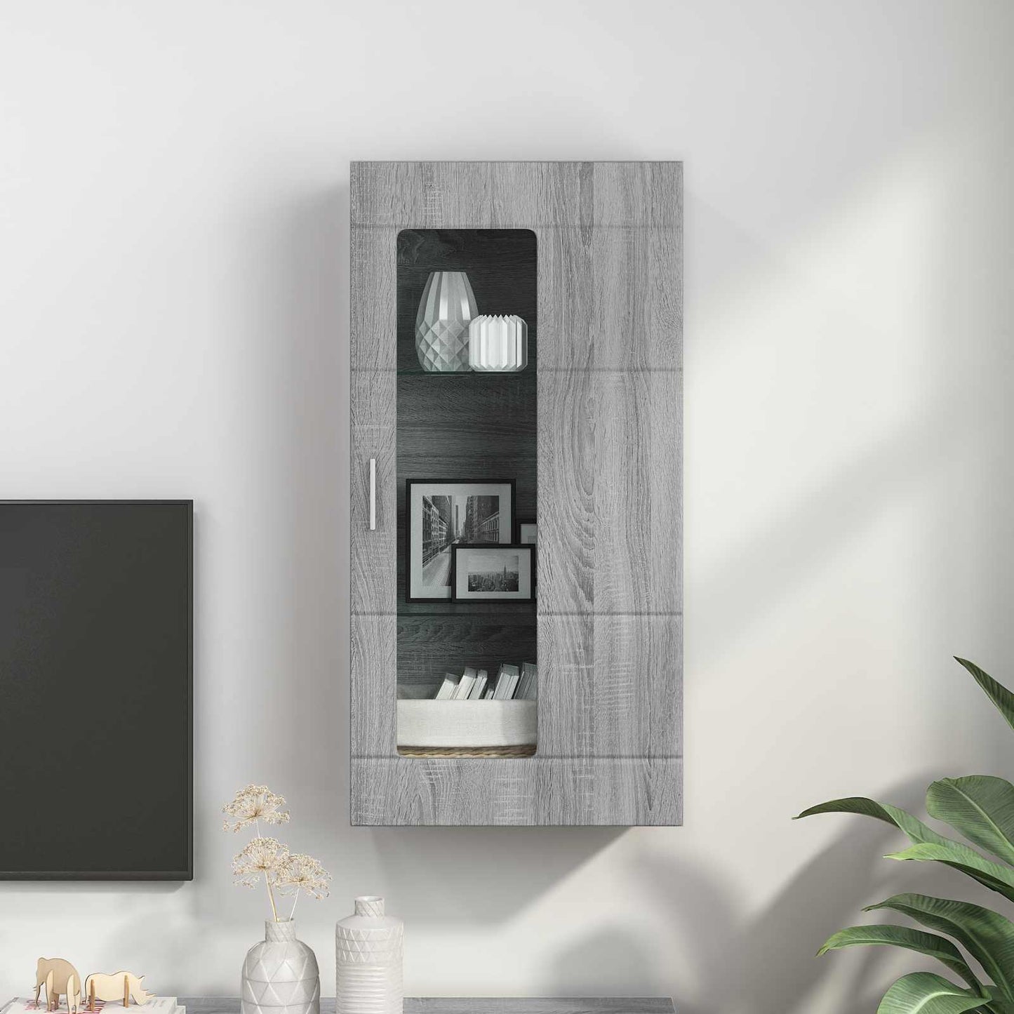 Wooden Cabinet Grey Sonoma Engineered Wood