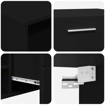 Wooden Cabinet Black 150 x 39 x 30 cm Engineered Wood