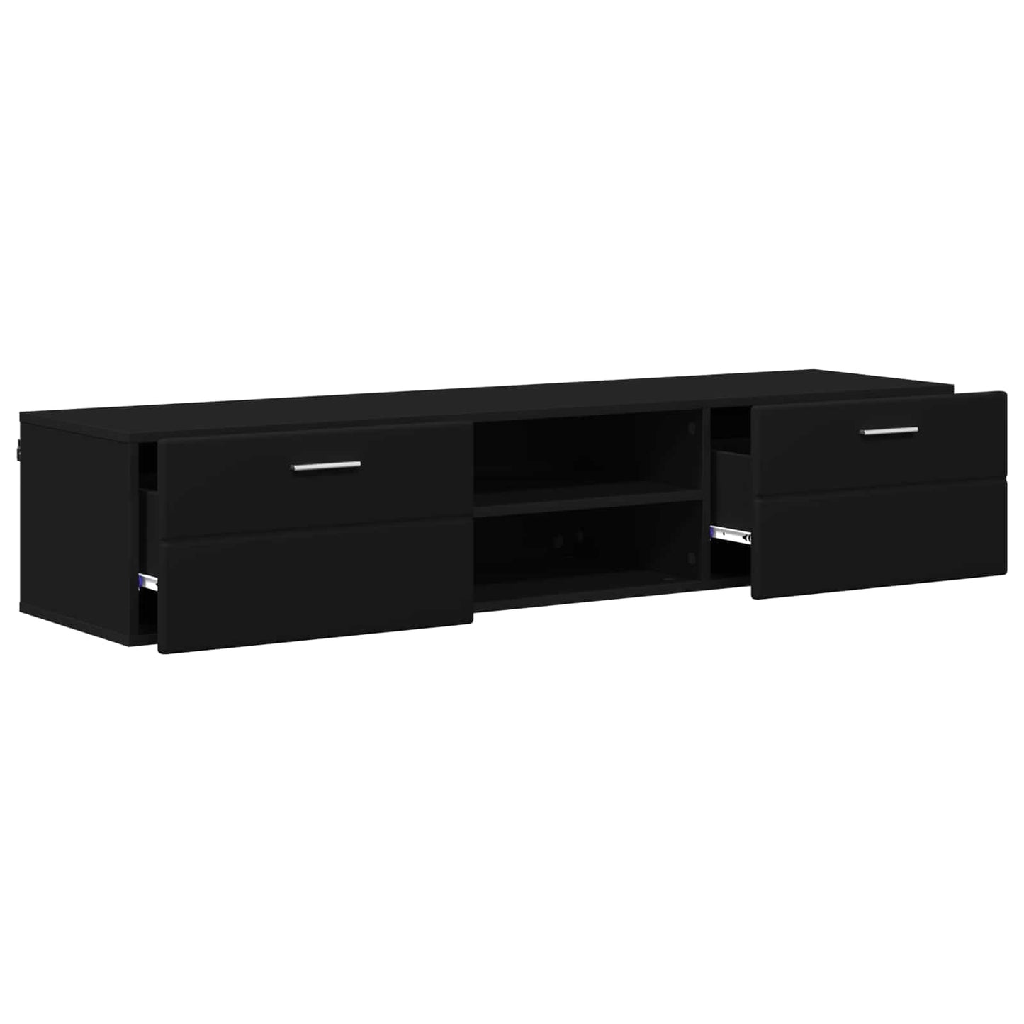 Wooden Cabinet Black 150 x 39 x 30 cm Engineered Wood