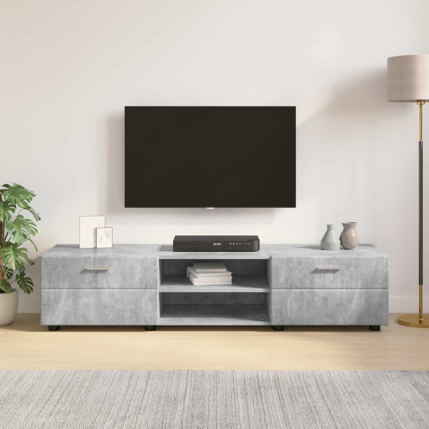 Wooden Cabinet with Drawer High Gloss White 150 x 39 x 30 cm