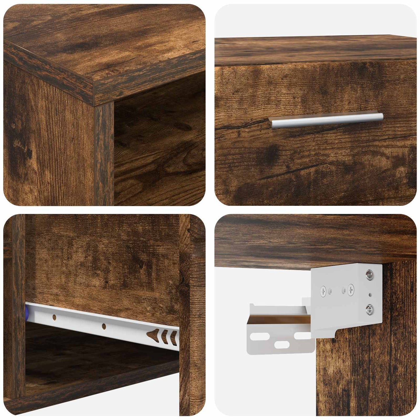 Wooden Cabinet Smoked Oak 100.5 x 39 x 30 cm Engineered Wood