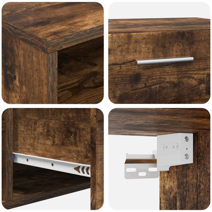 Wooden Cabinet Smoked Oak 100.5 x 39 x 30 cm Engineered Wood