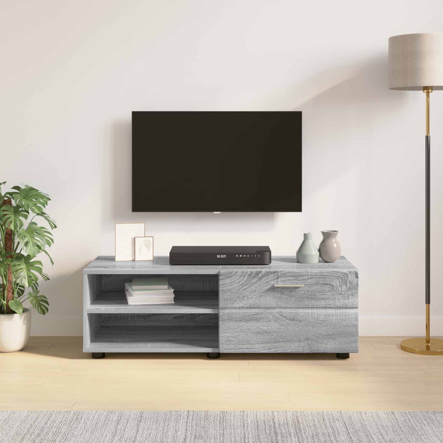 Wooden Cabinet Grey Sonoma 100.5 x 39 x 30 cm Engineered Wood