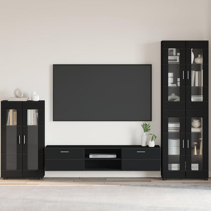 Sideboard FLORIN 55.5 x 29 x 100 cm Black Engineered Wood