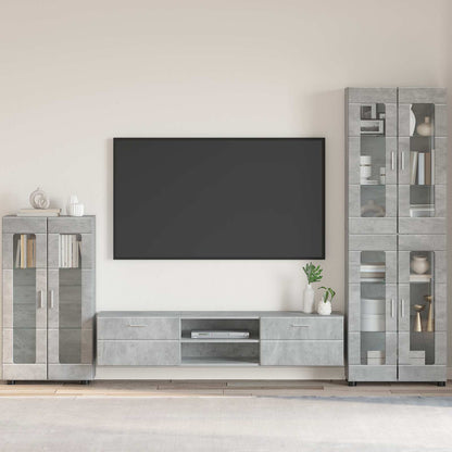 Sideboard with Shelf FLORIN Concrete Grey 55.5 x 29 x 100 cm