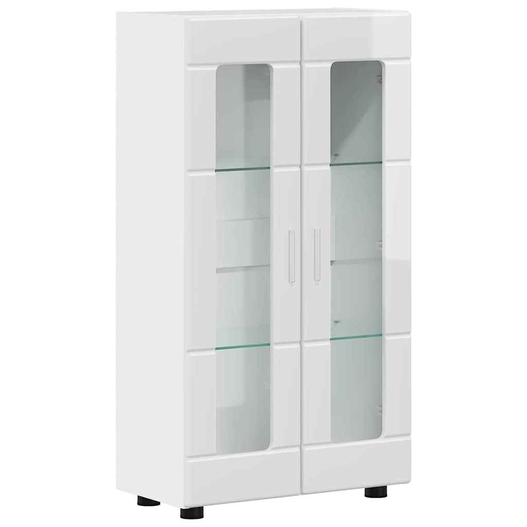 Sideboard with Shelf FLORIN High Gloss White 55.5 x 29 x 100 cm