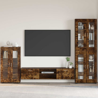 Sideboard FLORIN 55.5 x 29 x 100 cm Smoked Oak Engineered Wood