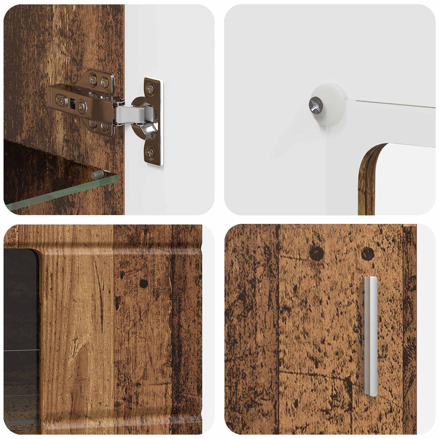 Sideboard FLORIN 55.5 x 29 x 100 cm Old Wood Engineered Wood