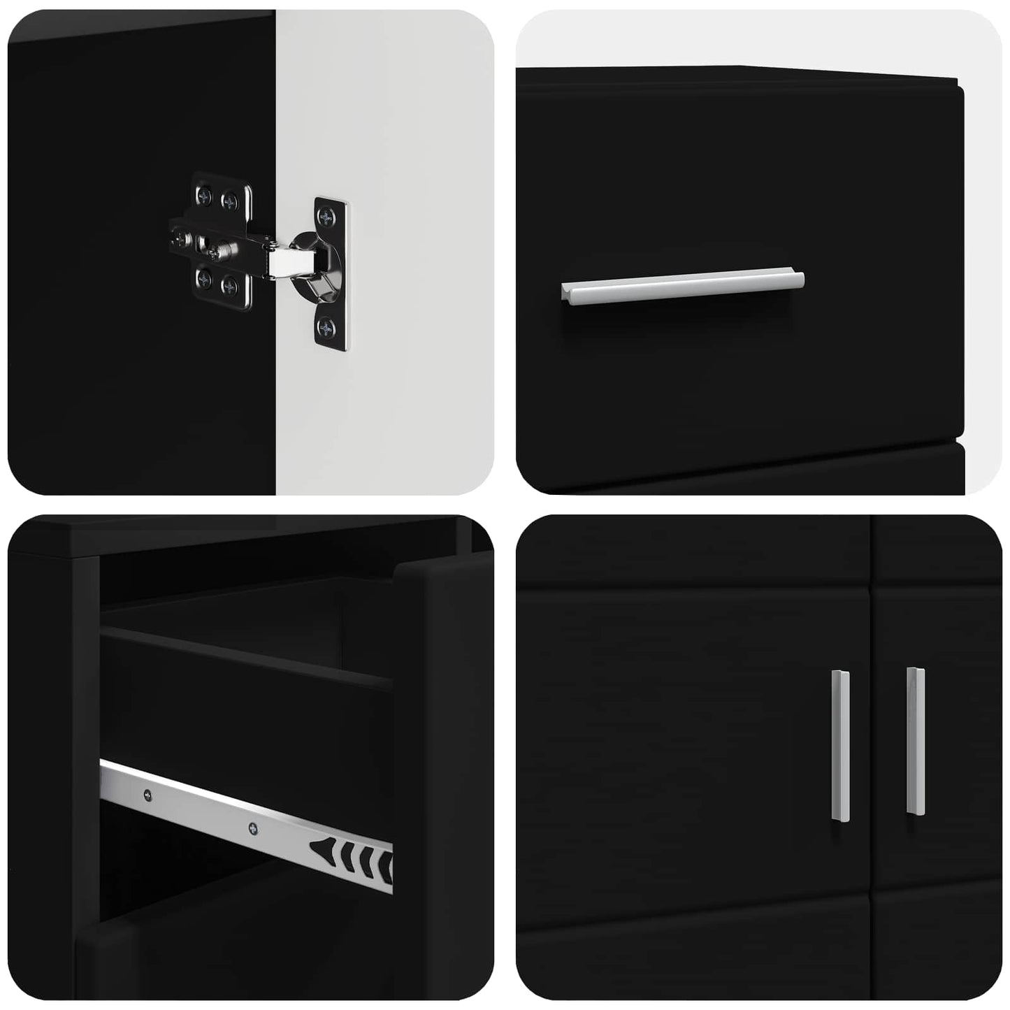 Wooden Cabinet Black 88.5 x 30.5 x 73 cm Engineered Wood