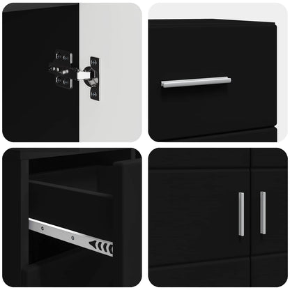 Wooden Cabinet Black 88.5 x 30.5 x 73 cm Engineered Wood