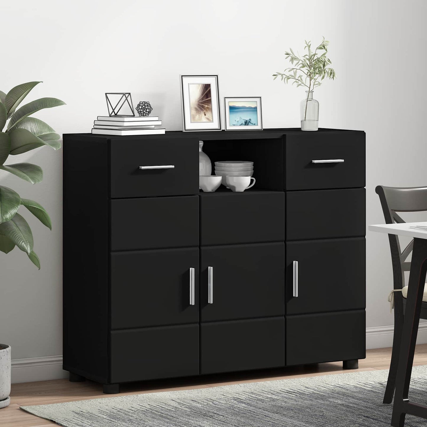 Wooden Cabinet Black 88.5 x 30.5 x 73 cm Engineered Wood