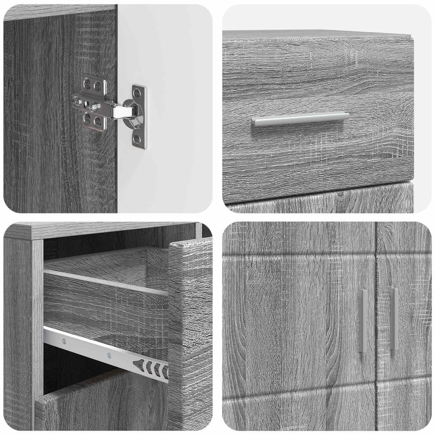 Wooden Cabinet Grey Sonoma 88.5 x 30.5 x 73 cm Engineered Wood