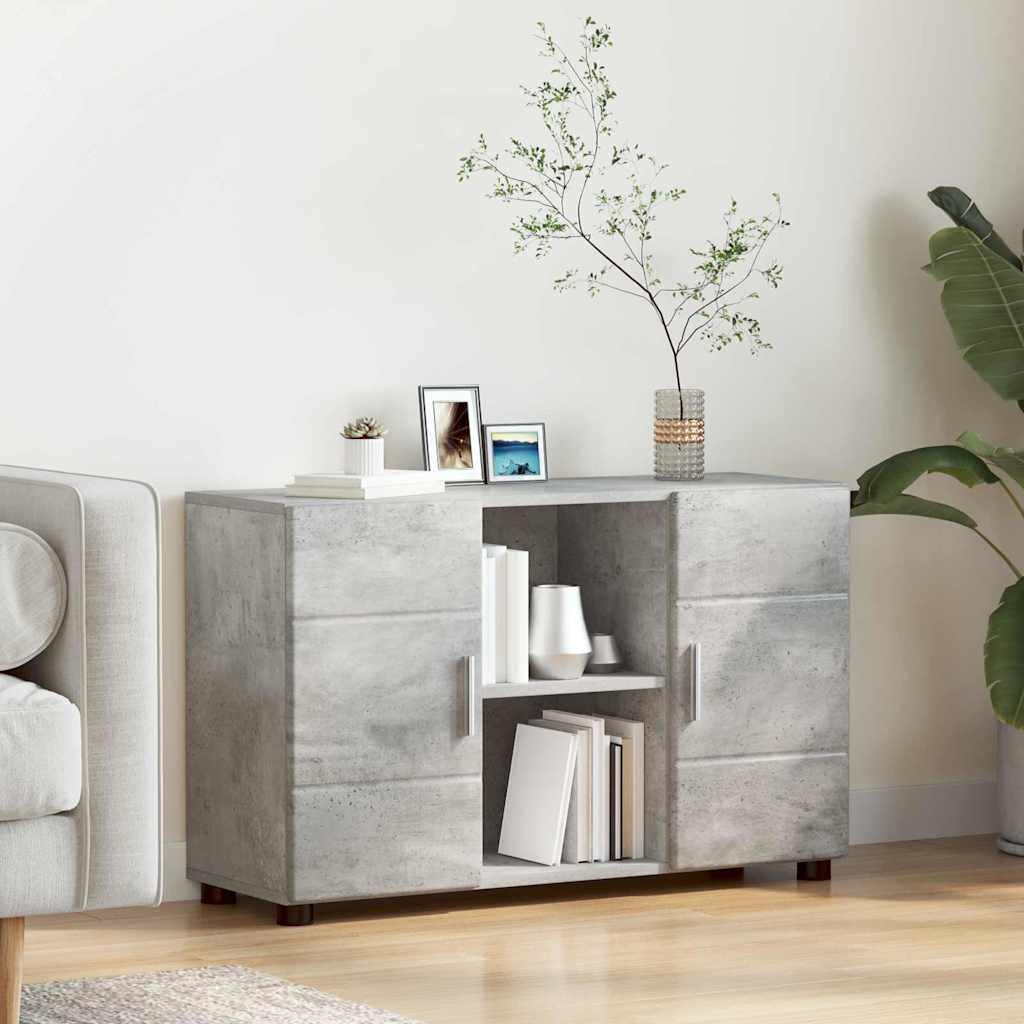 Sideboard with Shelf FLORIN Concrete Grey 88.5 x 30.5 x 55.5 cm