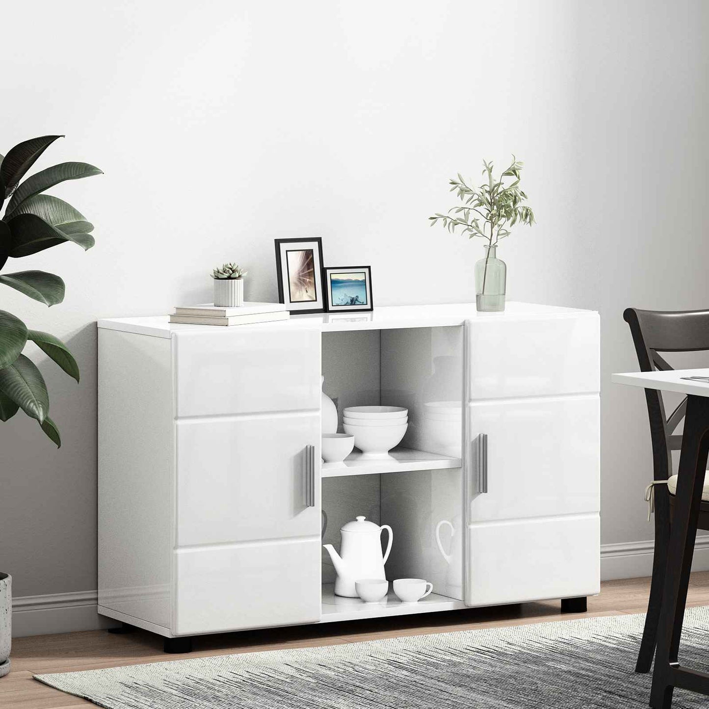 Sideboard FLORIN 88.5 x 30.5 x 55.5 cm High Gloss White