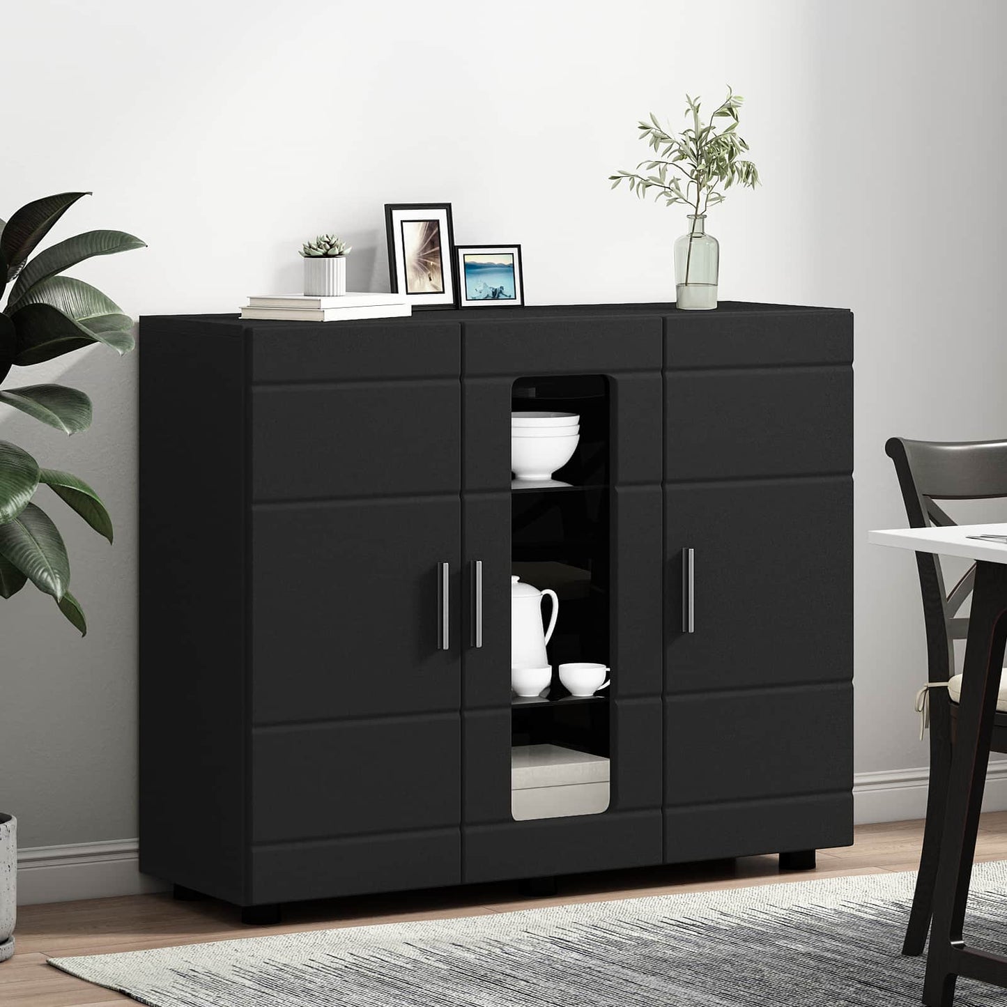Wooden Cabinet Black 88.5 x 30.5 x 73 cm Engineered Wood
