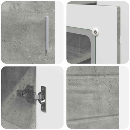 Wooden Cabinet with Storage Concrete Grey 88.5 x 30.5 x 73 cm