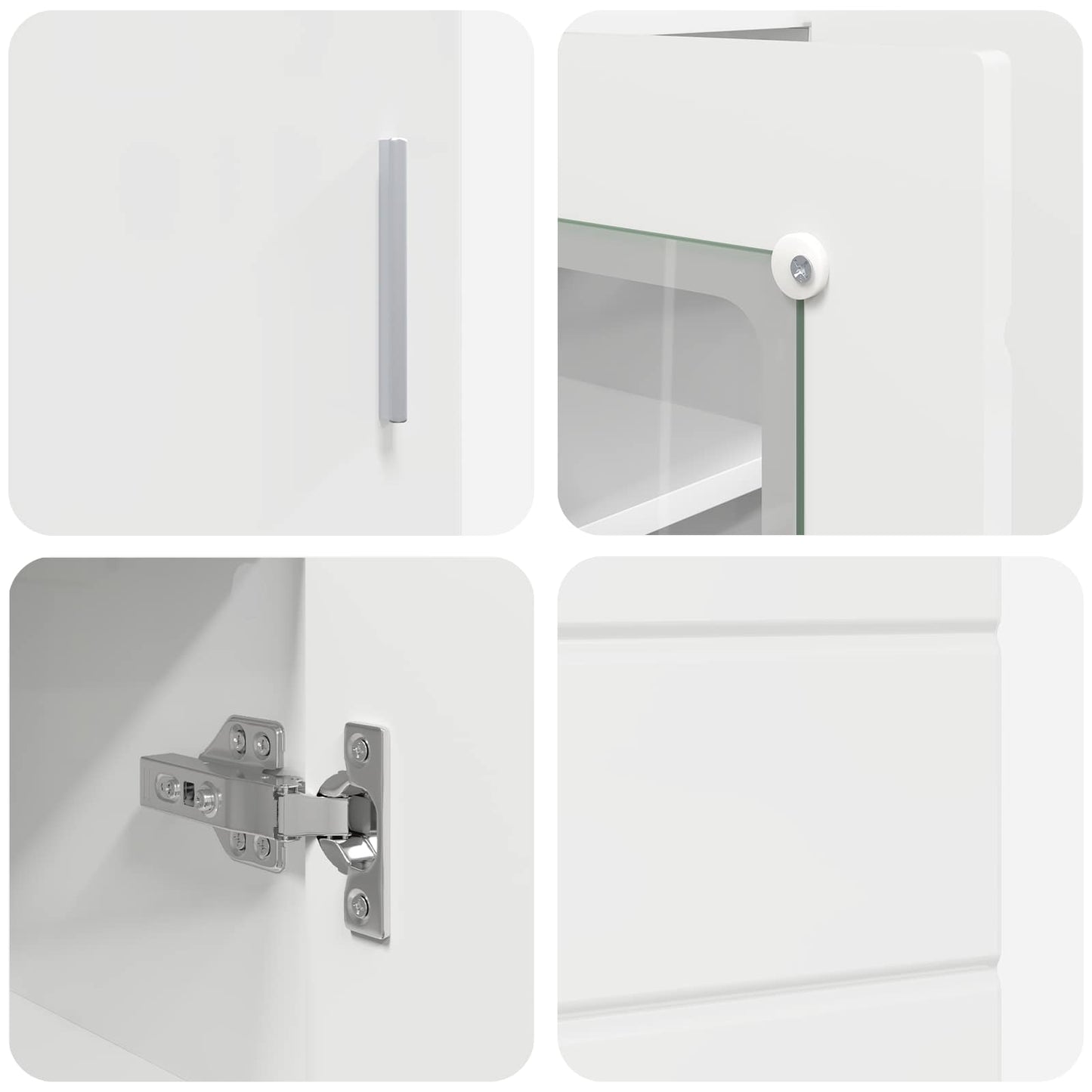 Wooden Cabinet High Gloss White 88.5 x 30.5 x 73 cm