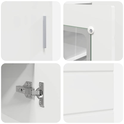 Wooden Cabinet High Gloss White 88.5 x 30.5 x 73 cm
