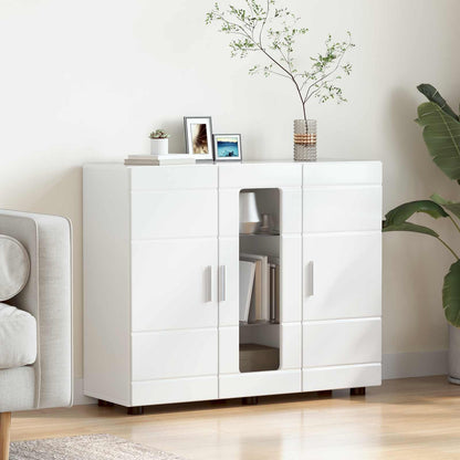Wooden Cabinet High Gloss White 88.5 x 30.5 x 73 cm