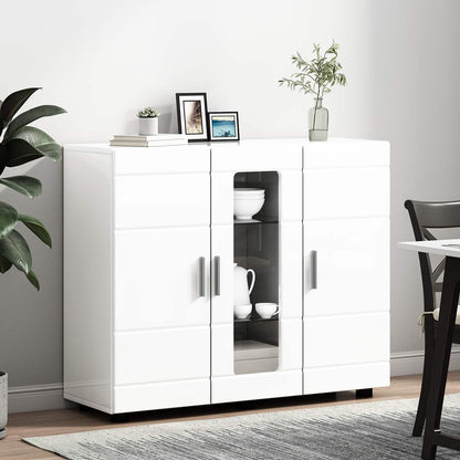 Wooden Cabinet High Gloss White 88.5 x 30.5 x 73 cm
