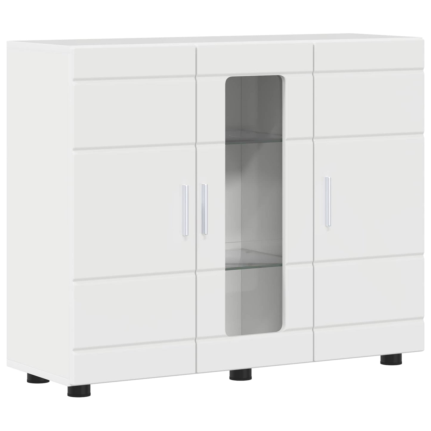 Wooden Cabinet High Gloss White 88.5 x 30.5 x 73 cm