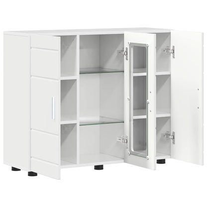 Wooden Cabinet High Gloss White 88.5 x 30.5 x 73 cm