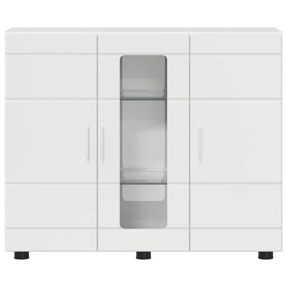 Wooden Cabinet High Gloss White 88.5 x 30.5 x 73 cm