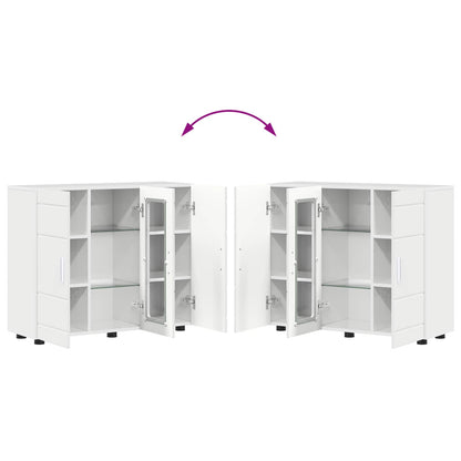 Wooden Cabinet High Gloss White 88.5 x 30.5 x 73 cm