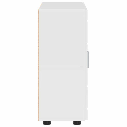Wooden Cabinet High Gloss White 88.5 x 30.5 x 73 cm