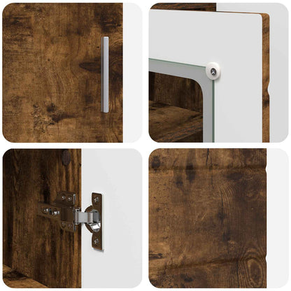 Wooden Cabinet Smoked Oak 88.5 x 30.5 x 73 cm Engineered Wood