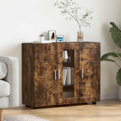 Wooden Cabinet Smoked Oak 88.5 x 30.5 x 73 cm Engineered Wood
