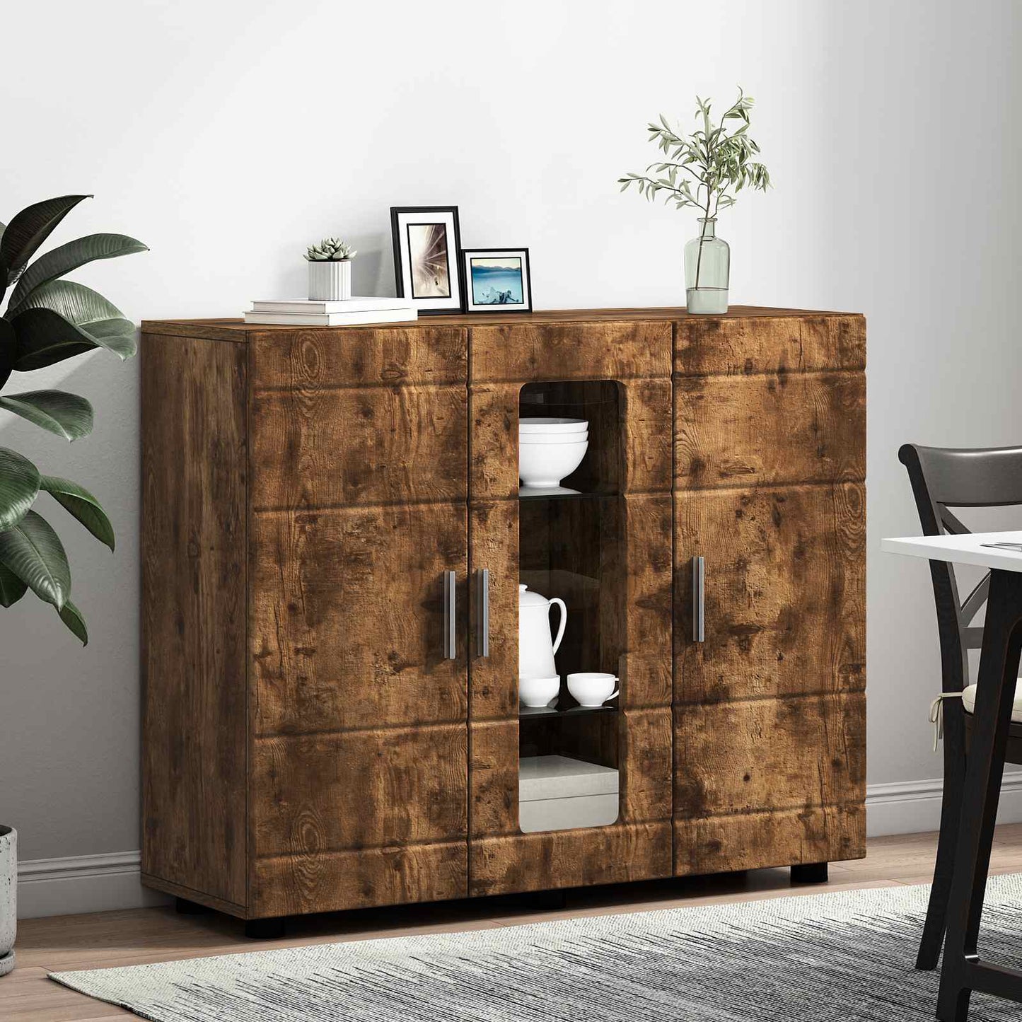 Wooden Cabinet Smoked Oak 88.5 x 30.5 x 73 cm Engineered Wood
