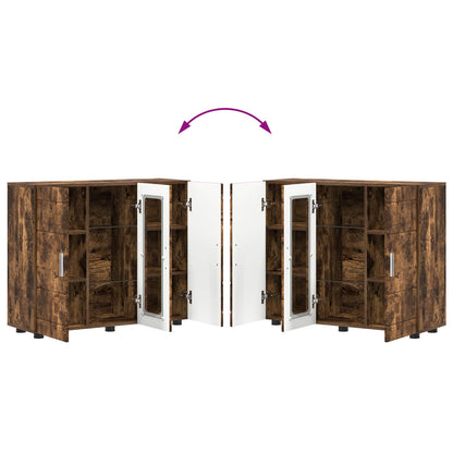 Wooden Cabinet Smoked Oak 88.5 x 30.5 x 73 cm Engineered Wood