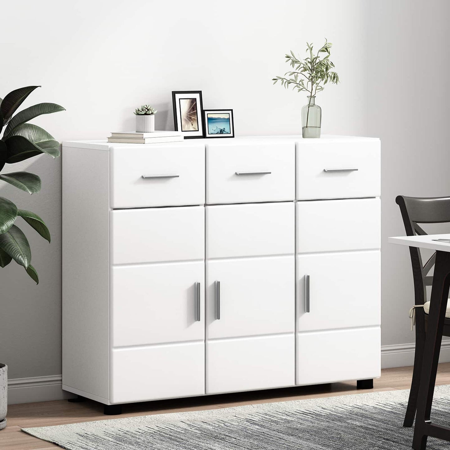 Sideboard FLORIN 88.5 x 30.5 x 73 cm White Engineered Wood