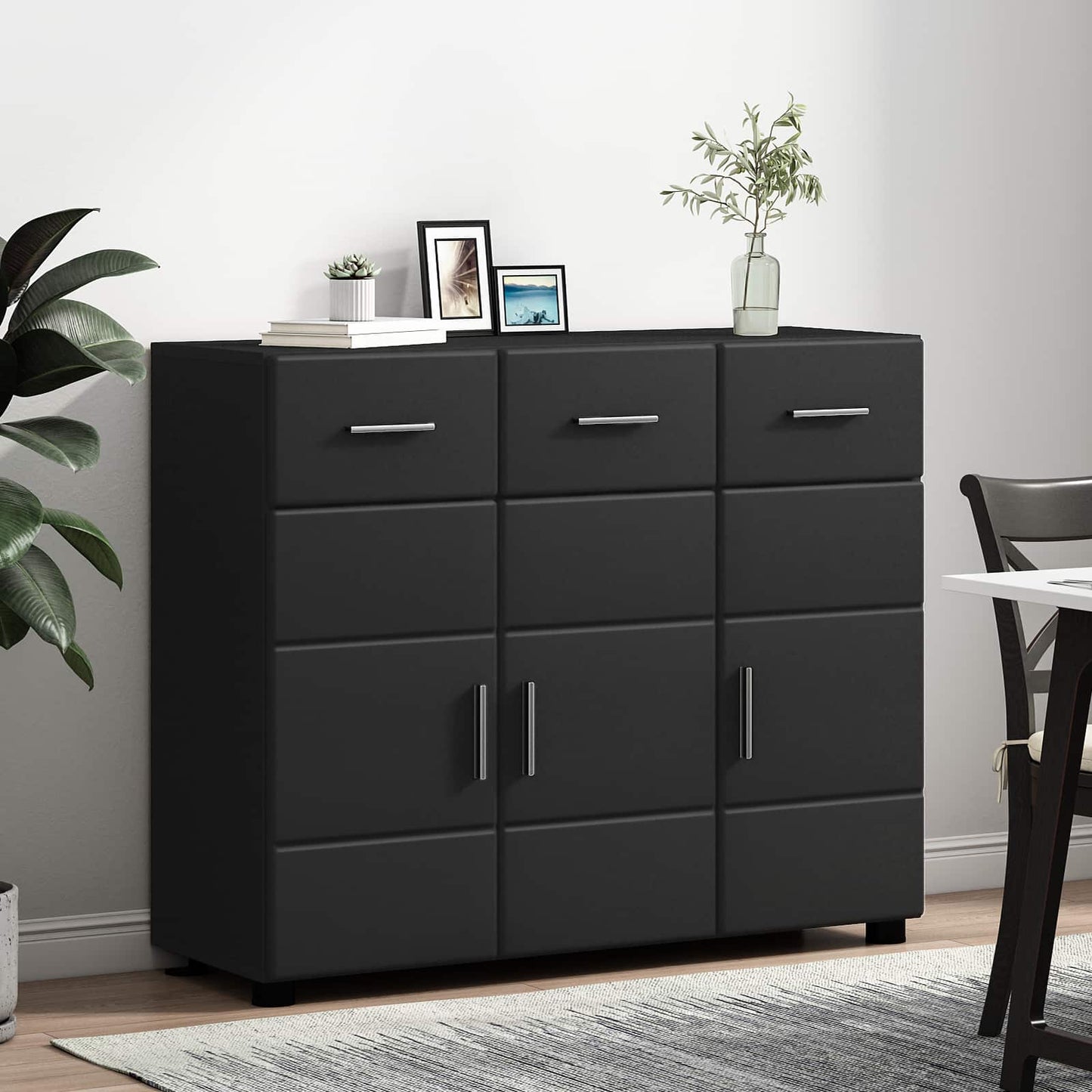 Sideboard FLORIN 88.5 x 30.5 x 73 cm Black Engineered Wood
