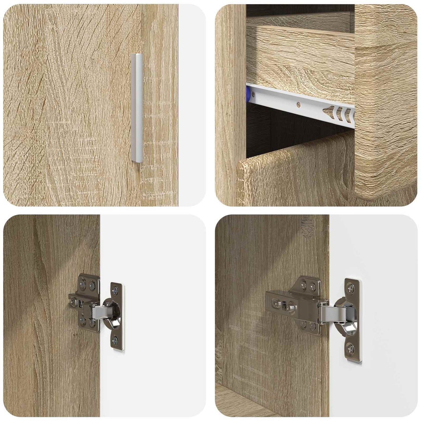Sideboard FLORIN 88.5 x 30.5 x 73 cm Sonoma Oak Engineered Wood