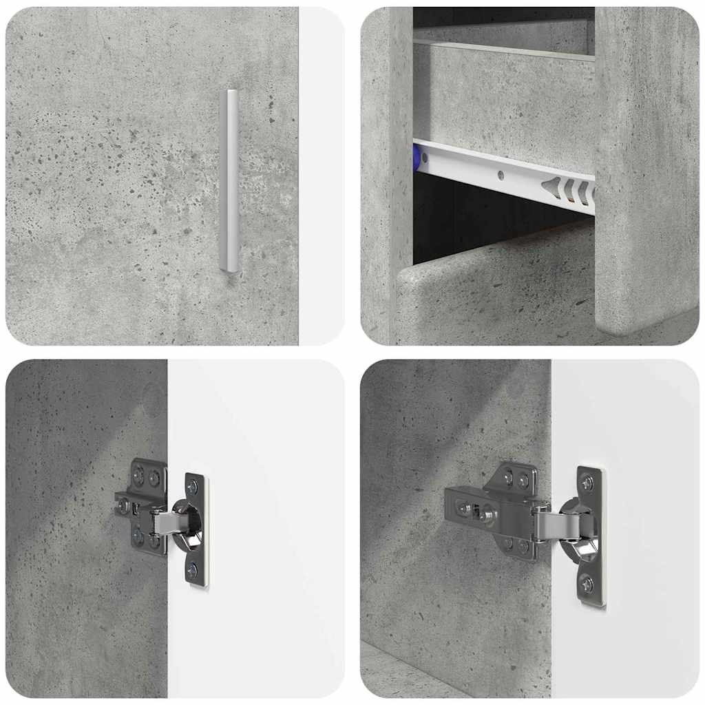Sideboard with Shelf FLORIN Concrete Grey 88.5 x 30.5 x 73 cm
