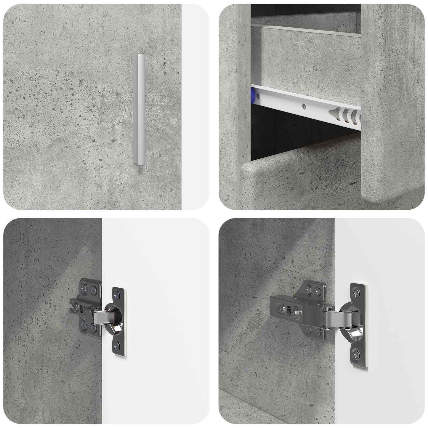 Sideboard FLORIN 88.5 x 30.5 x 73 cm Concrete Grey