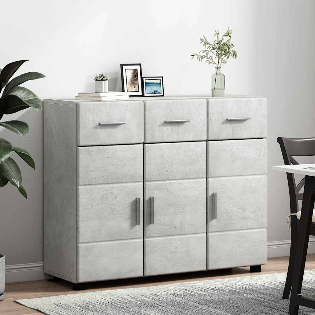 Sideboard with Shelf FLORIN Concrete Grey 88.5 x 30.5 x 73 cm