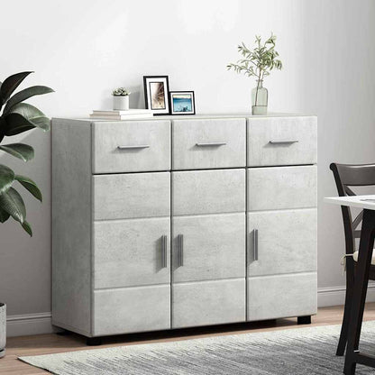 Sideboard with Shelf FLORIN Concrete Grey 88.5 x 30.5 x 73 cm