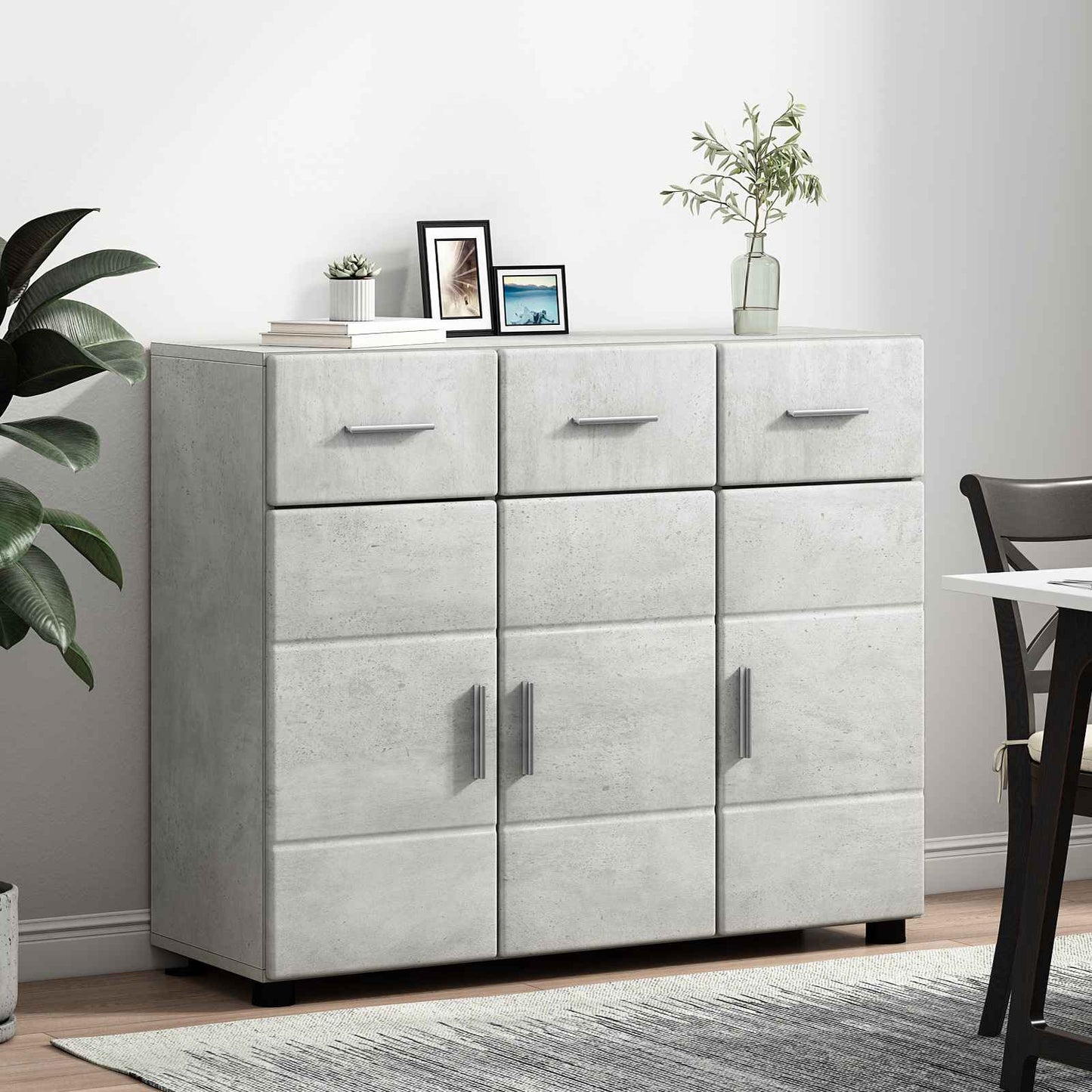 Sideboard FLORIN 88.5 x 30.5 x 73 cm Concrete Grey