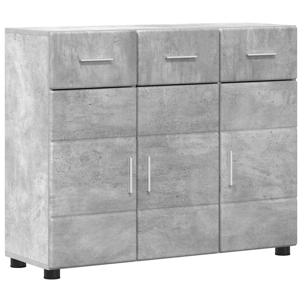 Sideboard with Shelf FLORIN Concrete Grey 88.5 x 30.5 x 73 cm