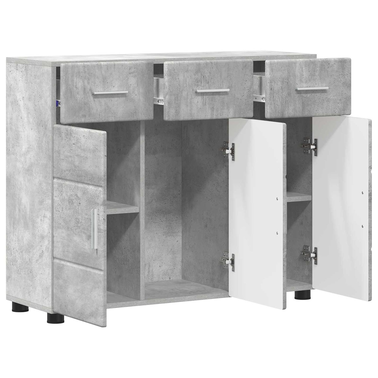 Sideboard FLORIN 88.5 x 30.5 x 73 cm Concrete Grey